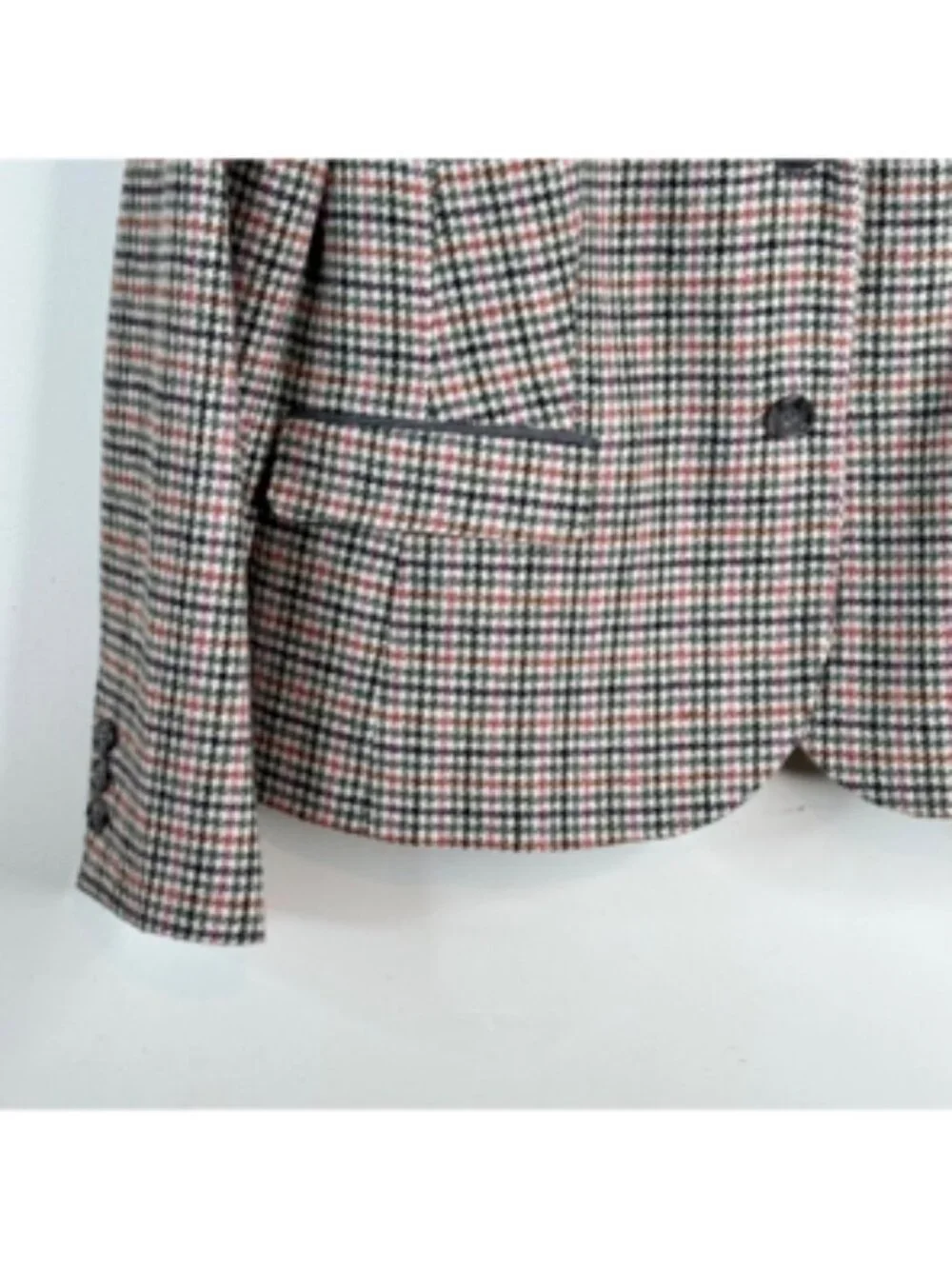 Talbots Houndstooth Wool Blend Blazer Pink Owl Lining Classic Plus 20W